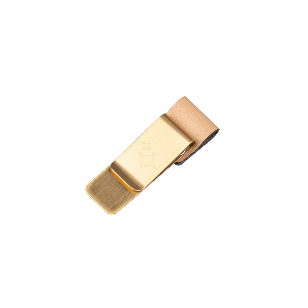 Gold Plated Metal Clip with Pen Holder KOKONOTE BASIC STUDIO Almond Latte Light Brown