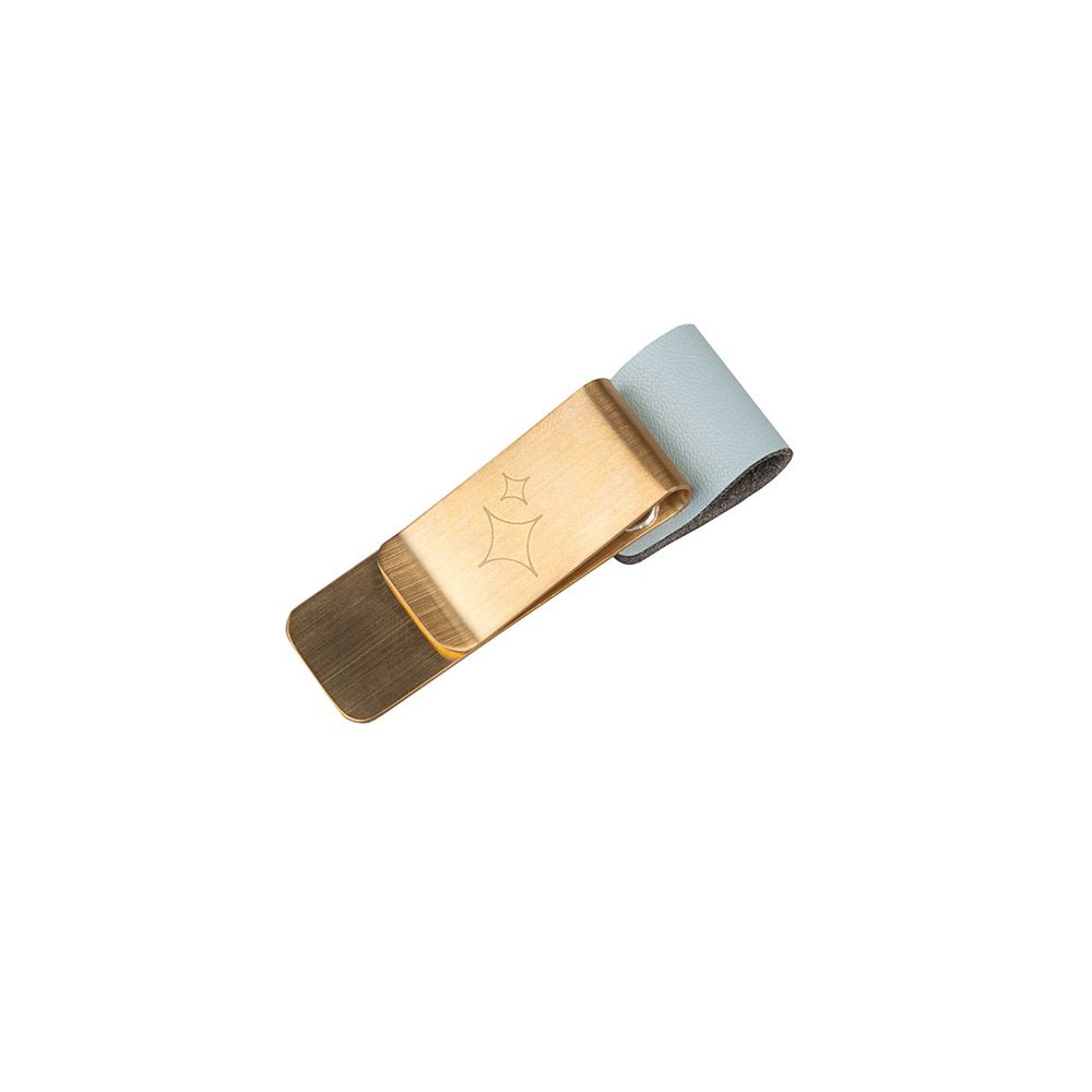 Gold Plated Metal Clip with Pen Holder KOKONOTE BASIC STUDIO Cloudy Sky Light Blue
