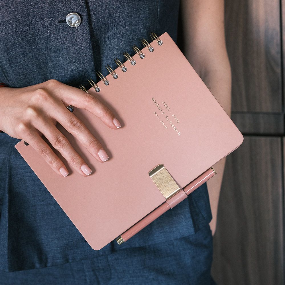 Gold Plated Metal Clip with Pen Holder KOKONOTE BASIC STUDIO Rose Nude