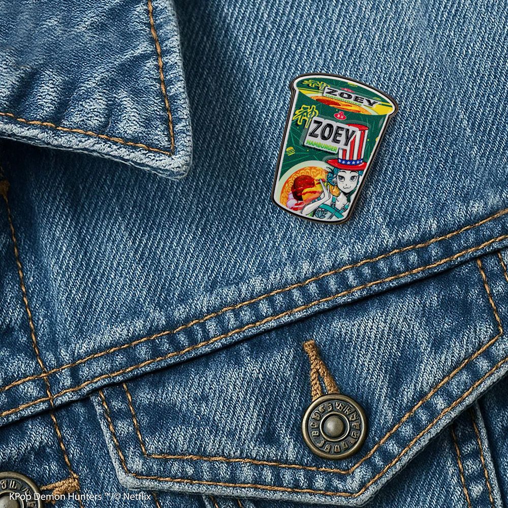 Badge K-POP DEMON HUNTERS Noodle Cup Zoey Hamburger
