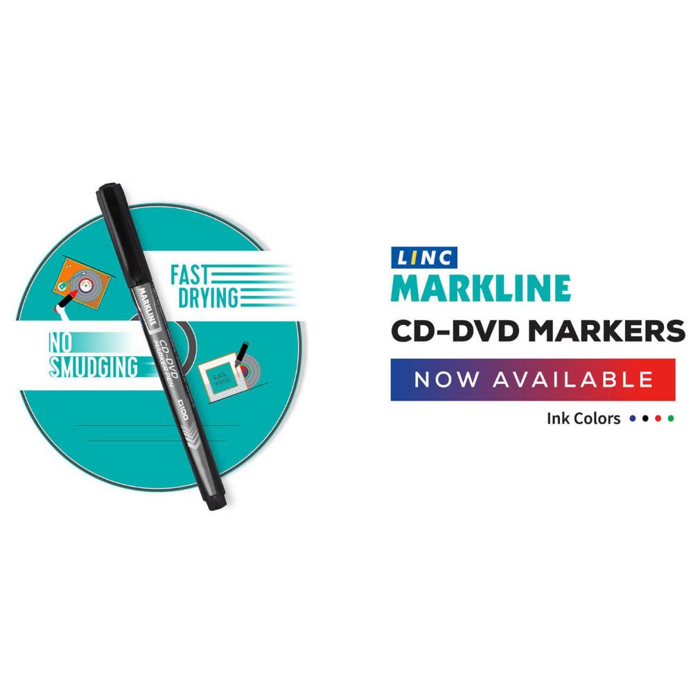 Μαρκαδόρος CD/DVD LINC Markline/μαύρο 10τμχ