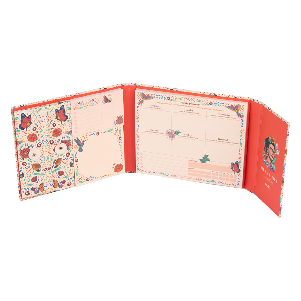Weekly Planner Notepad 19Χ17cm with Sticky Notes FRIDA KAHLO Viva La Vida