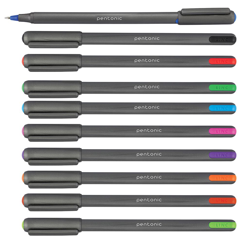 Ball pen LINC Pentonic/10 mixed colors, 1.00mm, display 100 pcs