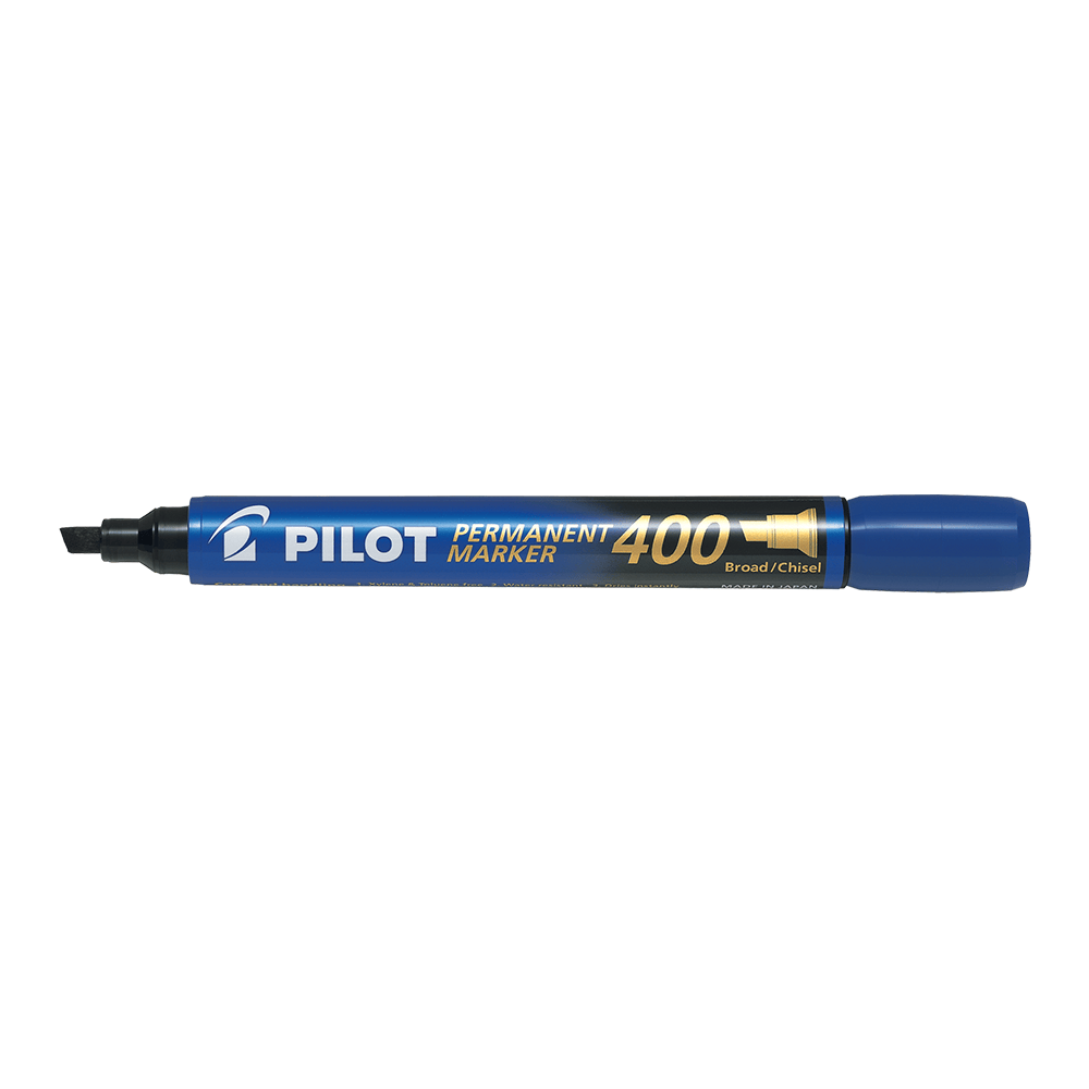 Permanent Marker PILOT 400 Broad Blue 4,5mm Chisel, Pack of 20pcs (15+5 free)