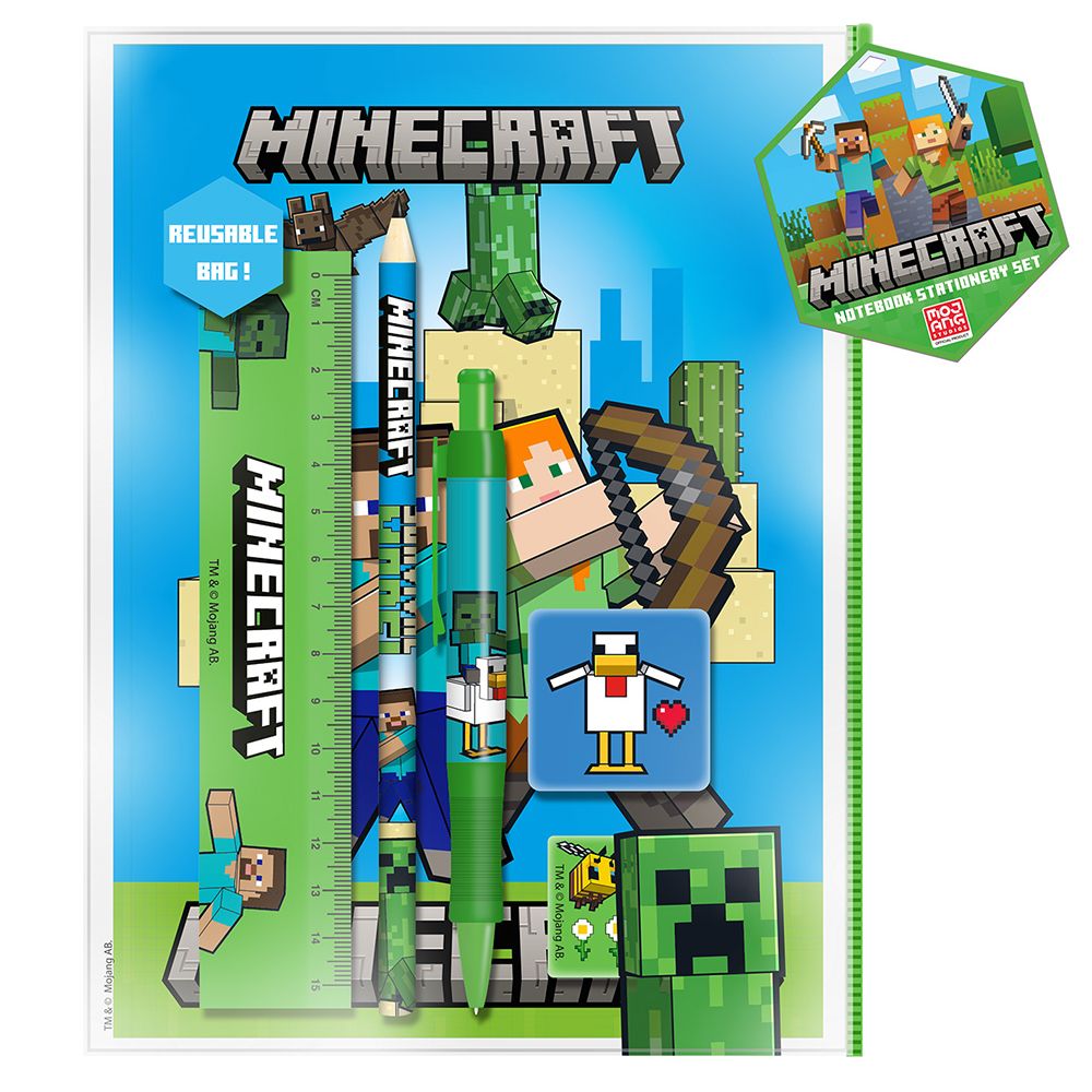 Stationery Kit 6 Pieces MINECRAFT Characters