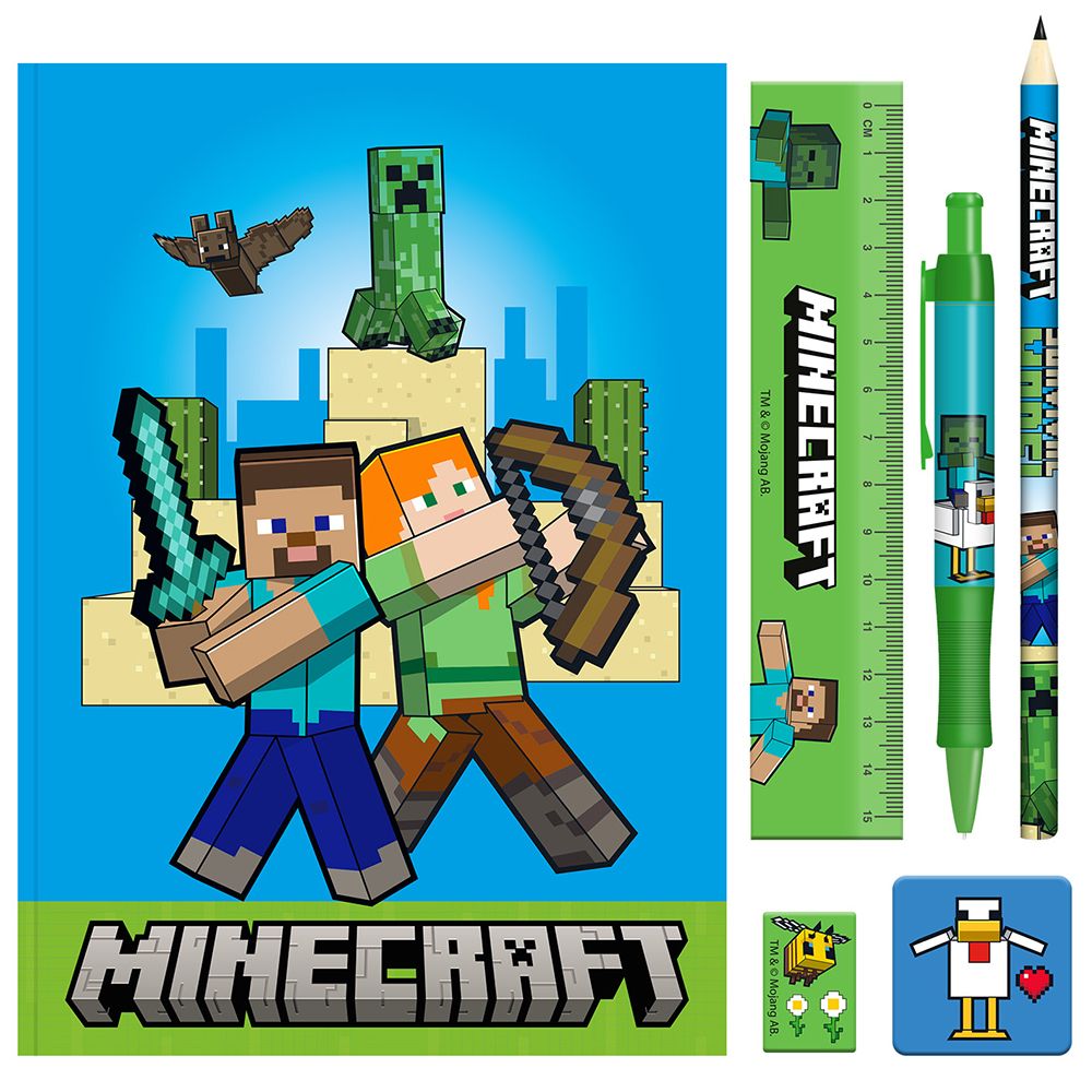 Stationery Kit 6 Pieces MINECRAFT Characters
