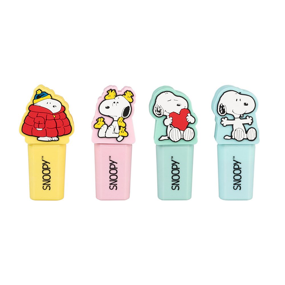 Σετ 4 Υπογραμμιστές (Highlighters) με 3D Topper SNOOPY