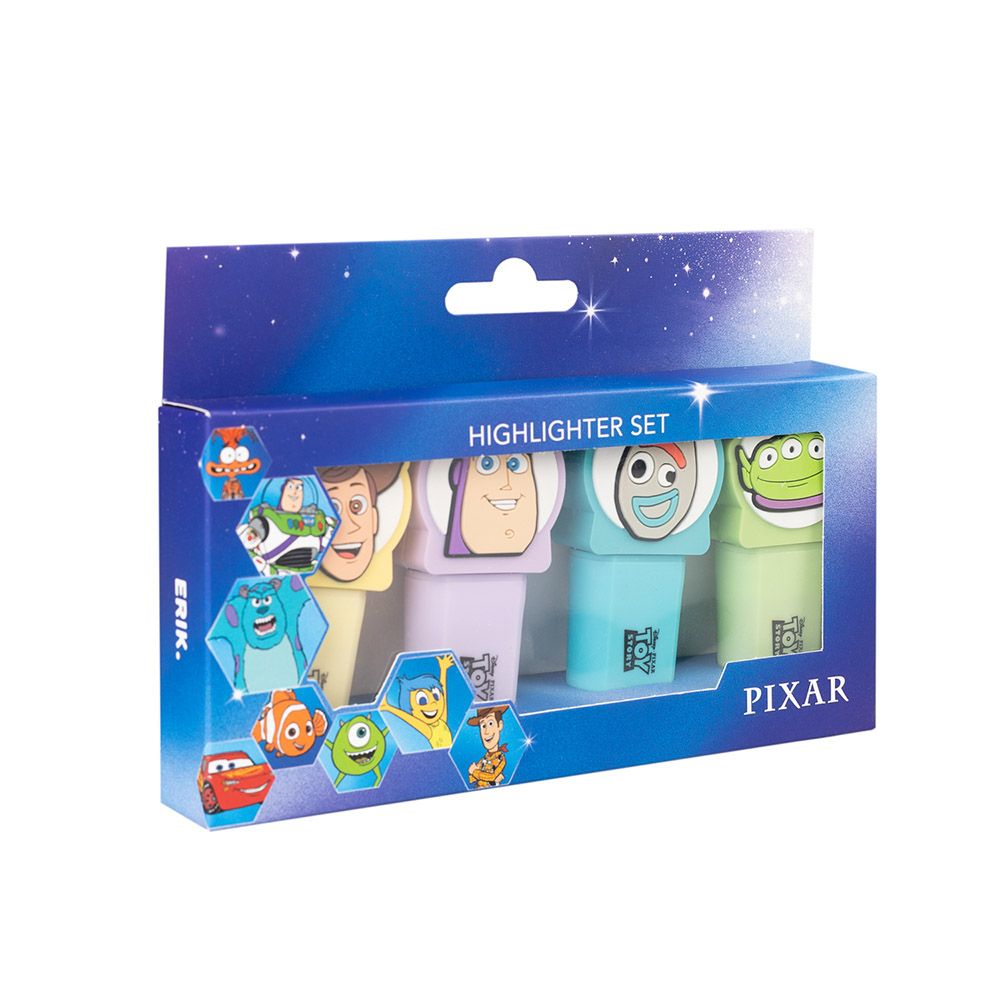 Set of 4 Highlighters with 3D Topper DISNEY PIXAR TOY STORY