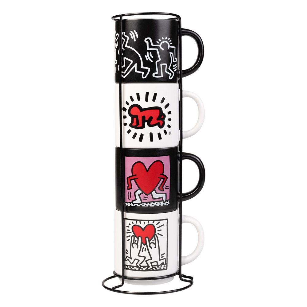4 Mugs Set in Metallic Display KEITH HARING