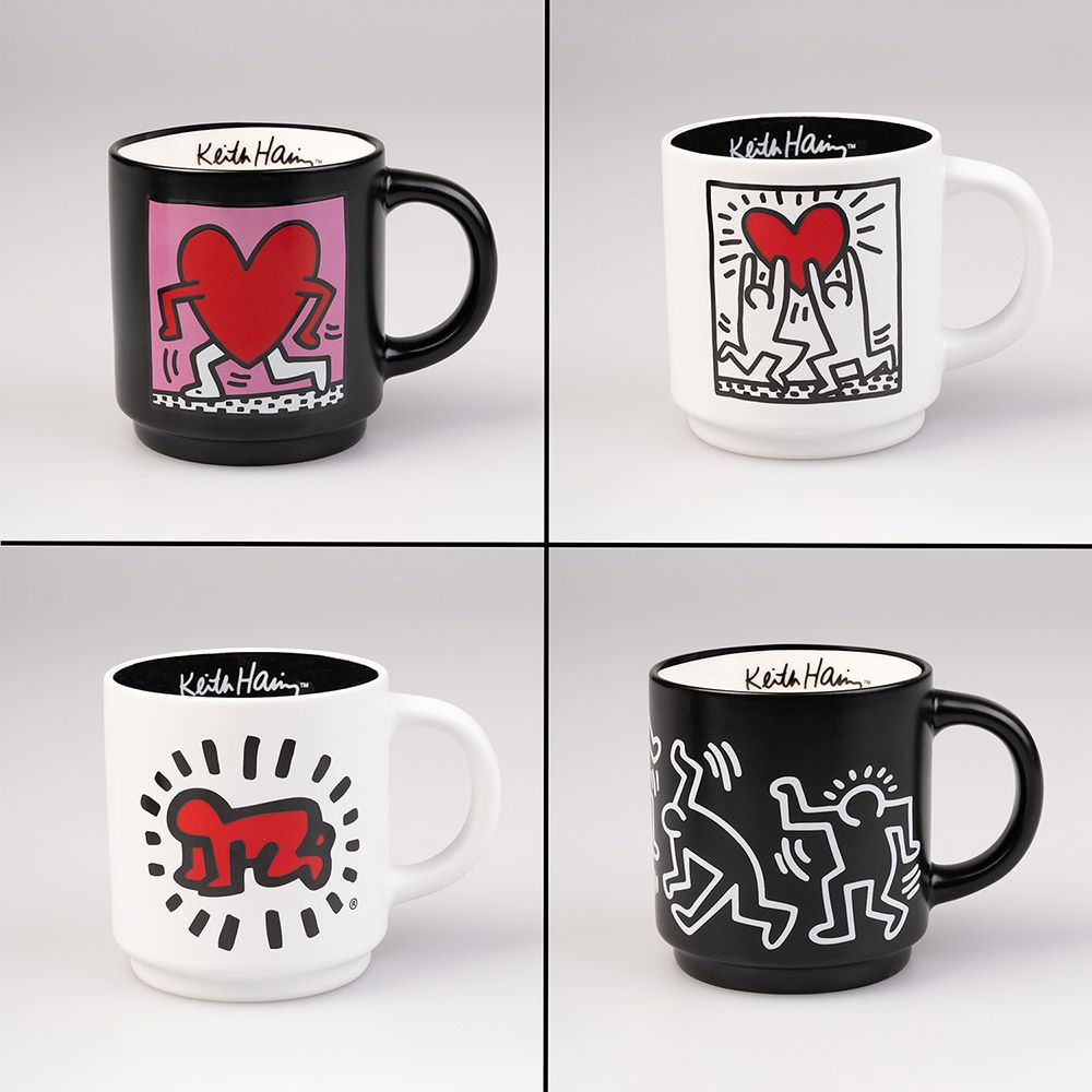 4 Mugs Set in Metallic Display KEITH HARING