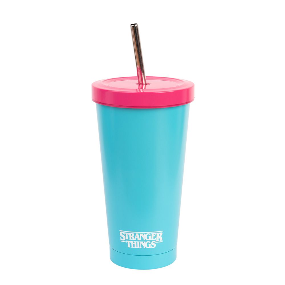 Metal Tumbler with Straw PSTRANGER THINGS RINK-O-MANIA
