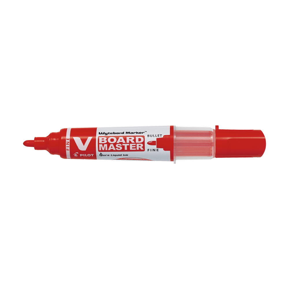 Whiteboard Marker Fine PILOT V-BOARD MASTER Red, Pack of 10pcs
